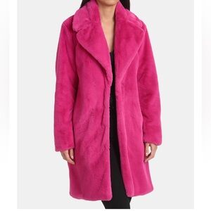 Avec Les Filles Pink Faux Fur Coat